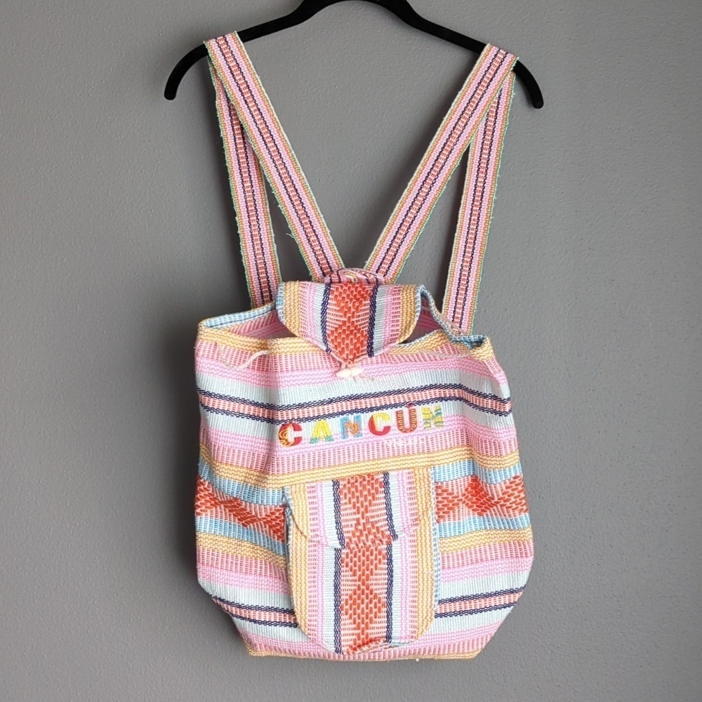 Cancun Handmade backpack. Made in Mexico. Colorful backpack.